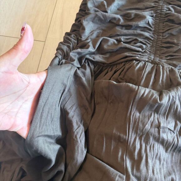 Free people beach brown ruched wide-leg jumpsuit size M - Picture 12 of 12